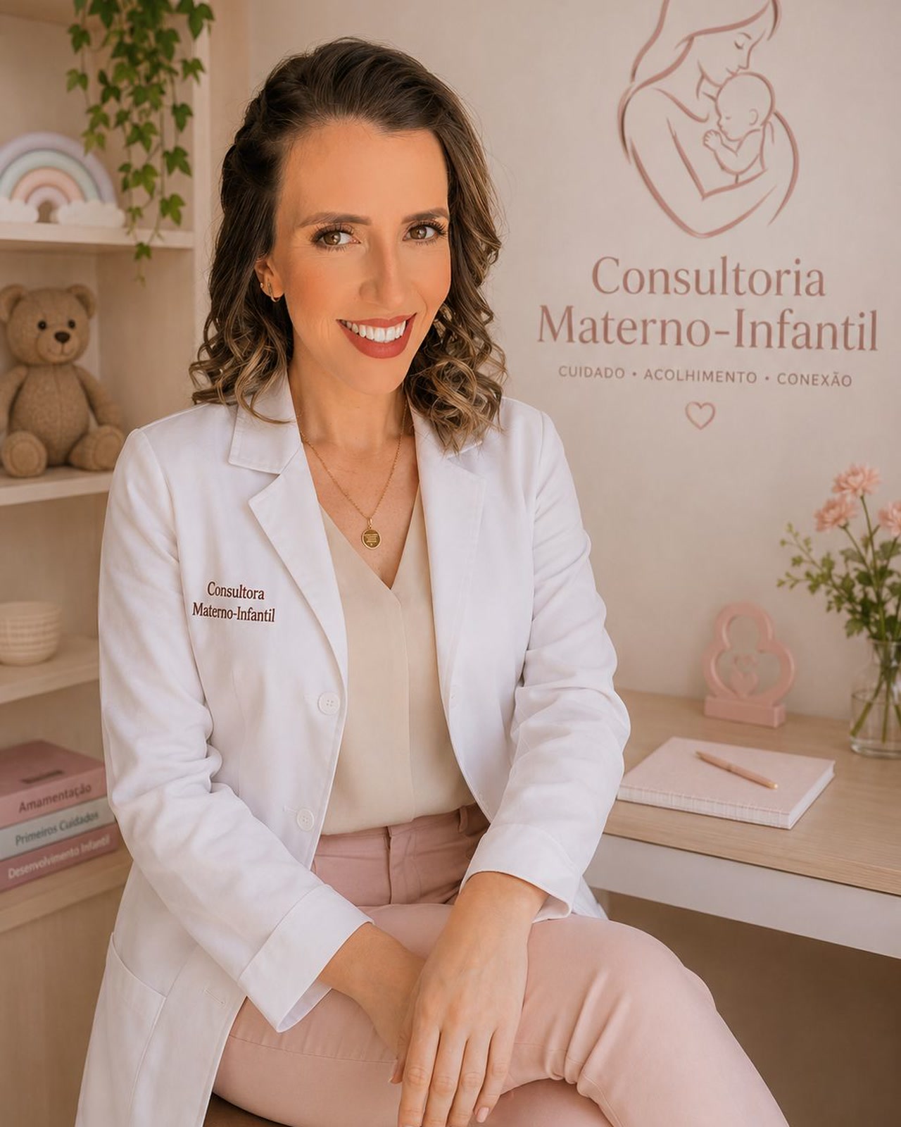 Mãe acolhendo seu bebê recém-nascido com carinho
